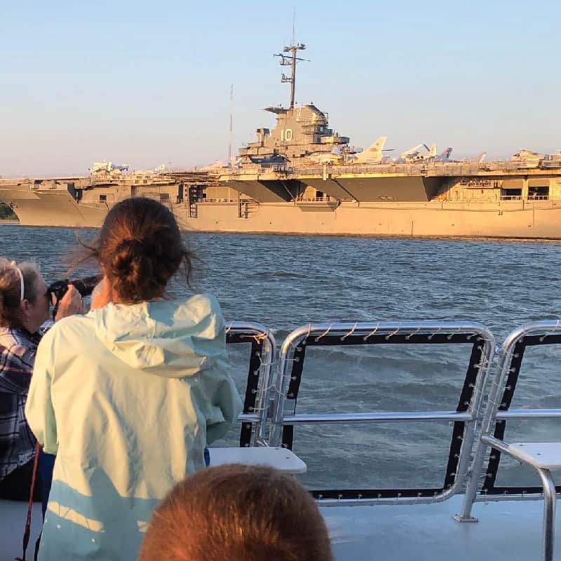 Close look at historic battle ship. Best boat tours in Charleston, SC